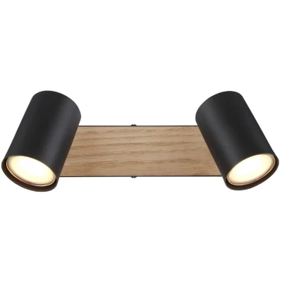 Afbeelding van Reflektor GLOBO Robby, 2x GU10 (9007371444137) czarny/drewno