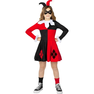 Afbeelding van FUNIDELIA Harley Quinn kostuum voor meisjes DC Comics Maat: 97 104 cm