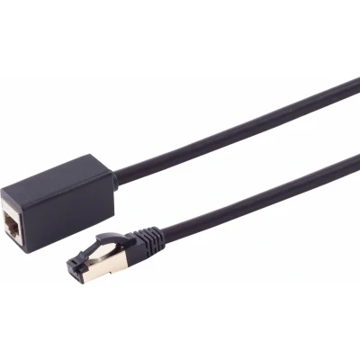 Afbeelding van S/FTP CAT8.1 40 Gigabit netwerk verlengkabel / zwart LSZH 0,50 meter