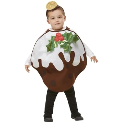 Afbeelding van Smiffy&#039;s Kerst &amp; Oud Nieuw Kostuum Smakelijk Toetje Kind Bruin, Wit / Beige One Size Verkleedkleding