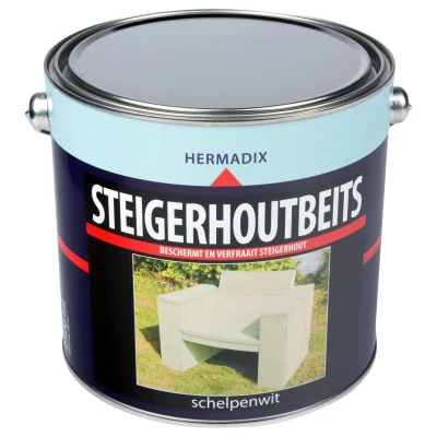 Afbeelding van Hermadix Steigerhoutbeits Schelpenwit 2,5 liter
