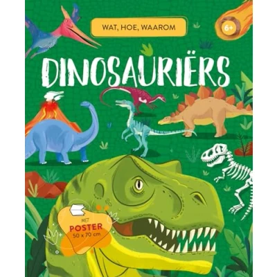 Afbeelding van Uitgeverij rebo wat, hoe, waarom dinosauriërs met poster