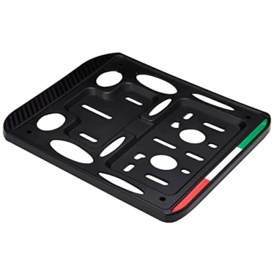 Afbeelding van 4R Quattroerre.it Quattroerre Aanpasbare Plaathouder voor Motorfiets, Italië Carbon Vlag, Zwart