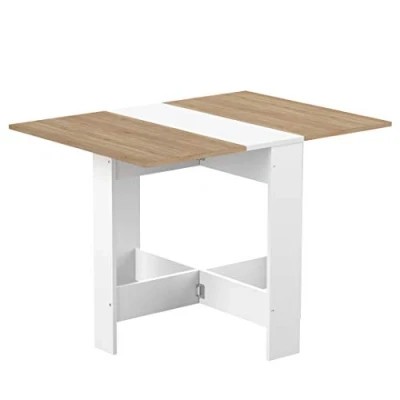 Afbeelding van Opklapbare eettafel Papillon 103 cm wit/eik