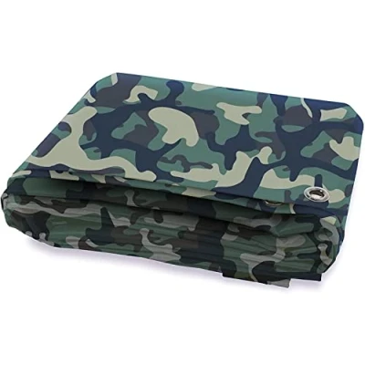Afbeelding van KARAT Camouflagezeil, 100 g/m², regenzeil voor buiten, camping, bouwzeil, tentzeil, beschermzeil hout, tuin, afdekzeil, stoffen zeil