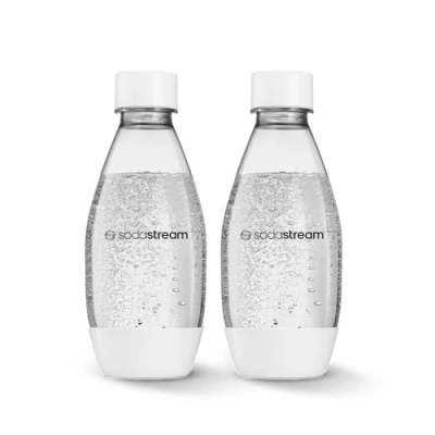 Afbeelding van SodaStream Set van 2 dunne flessen 0,5 l, vaatwasmachinebestendig, wit