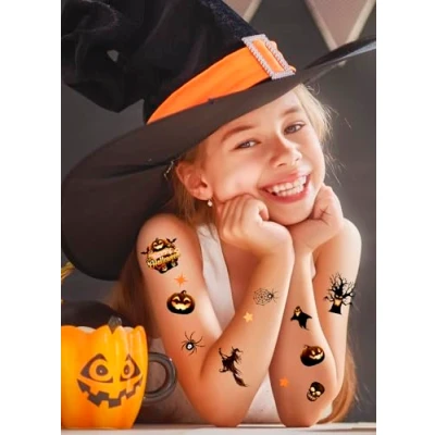 Afbeelding van Fiestas Guirca Fun Halloween tattoo sheet zwart