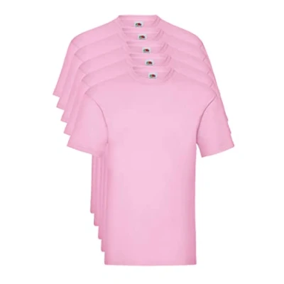 Afbeelding van Fruit of the Loom Valueweight T shirt voor heren, 5 stuks, Roze (Light Pink 52)