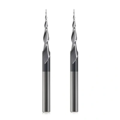 Afbeelding van Trvoxviq Conische frees voor CNC bovenfrees R0.25, schacht 6 mm, 2 fluiten, spiraalgroeffrees, radius 0,25 snijbits met AlTiN coating 2D en 3D graveren