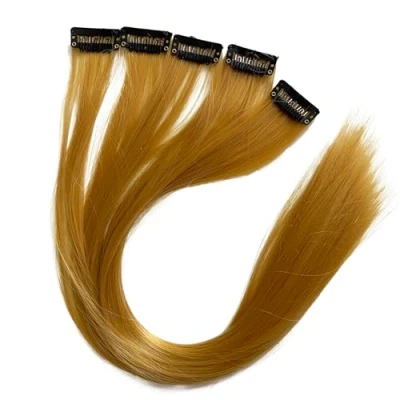 Afbeelding van CAISHA Haarverlenging met clip, 55 cm, kleurrijke strengen, haarverlenging, glad, lang, blond, BST143