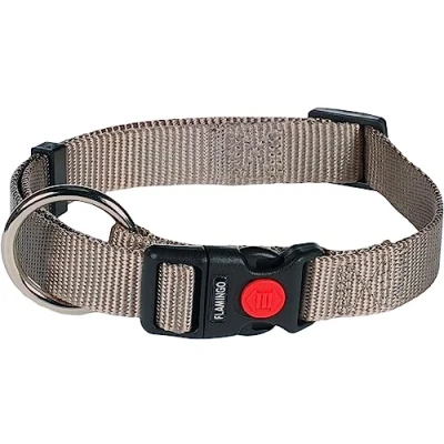 Afbeelding van Hond Halsband Ziggi Greige M 40 55cm 20mm
