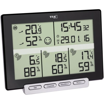 Afbeelding van TFA Dostmann Multi Sens Draadloze thermo en hygrometer Zwart
