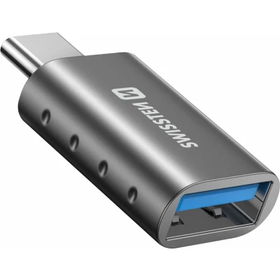 Afbeelding van Swissten USB A naar C Adapter Converter Grijs