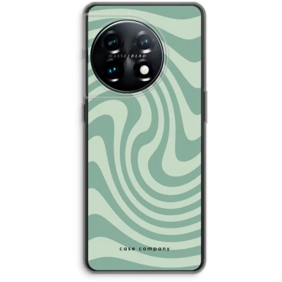 Afbeelding van Case Company® hoesje geschikt voor OnePlus 11 Swirl Groen Soft Cover Telefoonhoesje Bescherming aan alle Kanten en Schermrand