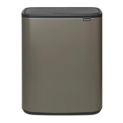 Afbeelding van Brabantia Bo Touch Bin Recycle Duo Prullenbak Met Deksel 2 X 30 Liter Donkergrijs