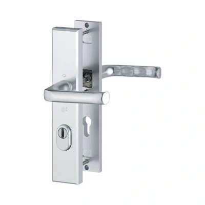 Afbeelding van Hoppe London veiligheidsbeslag kruk/kruk Aluminium F1 PC72 met kerntrekbeveiliging (rechthoekig) SKG***