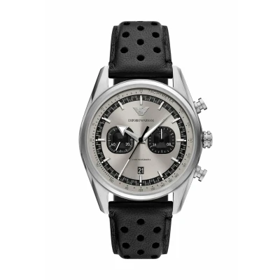 Afbeelding van Emporio Armani Racer AR11677 Horloge Leer Zwart Ø 42 mm