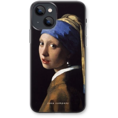 Afbeelding van Case Company® hoesje geschikt voor iPhone 13 mini The Pearl Earring Soft Cover Telefoonhoesje Bescherming aan alle Kanten en Schermrand