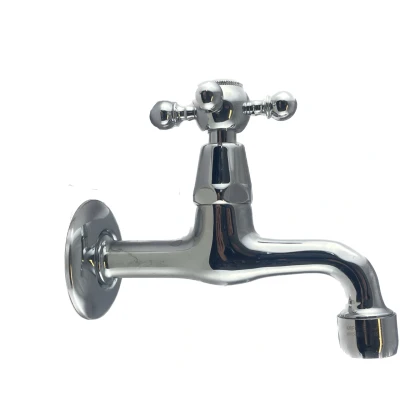 Afbeelding van PB klassieke muurfonteinkraan met sterknop koud water chroom 1208855592