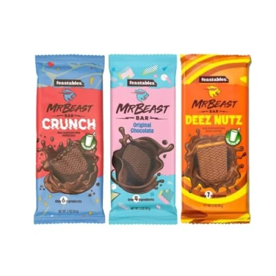 Image de Feastables MrBeast Try Pack Lot de 3 produits originaux / Deez Nutz/Milk Crunch