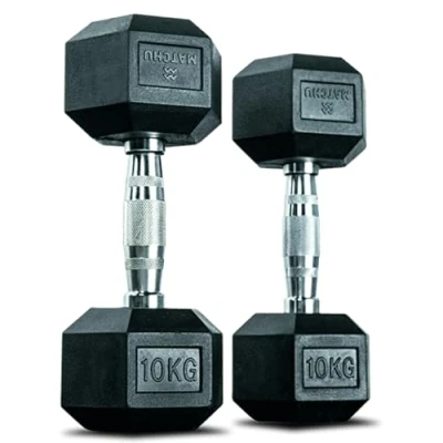 Afbeelding van Matchu Sports Hexa dumbbells 10KG Set van 2 Zwart