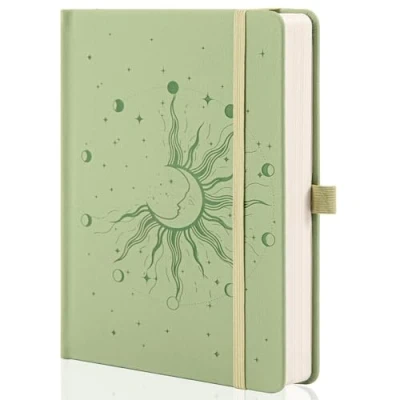 Afbeelding van MGGAO Sun &amp; Moon dagboek voor mannen en vrouwen, A5 notitieboek met harde kaft werk, reizen, school, 318 genummerde pagina&#039;s, 14,7 x 21,3 cm
