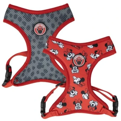 Afbeelding van Premium Minnie Mouse hondenharnas Maat XS/S Grijs en rood Anti trek verstelbaar harnas voor training 100% polyester Origineel product ontworpen in Spanje