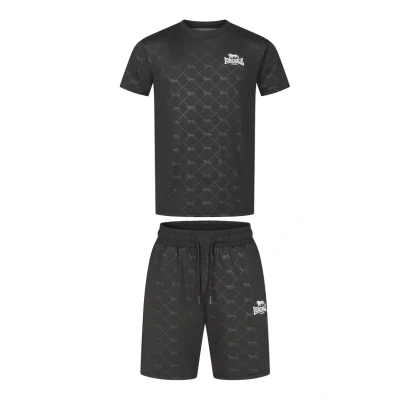 Afbeelding van Lonsdale PRESTWOOD Ensemble t shirt et short fonctionnel pour homme, coupe normale, noir/blanc, 3XL
