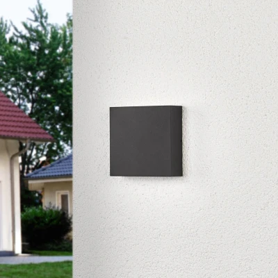 Afbeelding van Hoekige LED outdoor wandlamp Trixy in antraciet