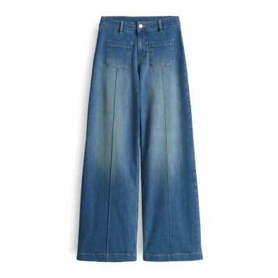 Afbeelding van OPUS Pants Melly Groove Flared Jeans, Dames, Maat: 44x32, Mid pacific blue