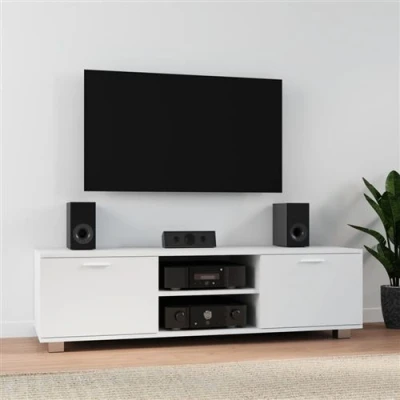 Afbeelding van Tv meubel 140x40,5x35 cm bewerkt hout wit