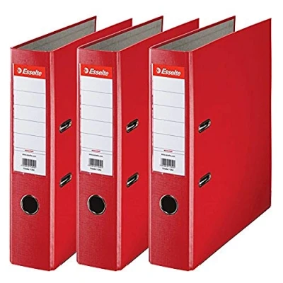 Afbeelding van Esselte Essentials, set van 3 ordners, rood, rug 75 mm, A4, PP, 624292