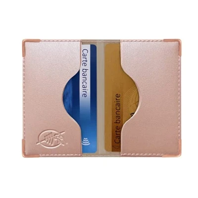 Afbeelding van Color Pop® Hoesje met 2 bankkaarten, afgeschermd (RFID beschermd), gemaakt in Frankrijk, pvc, bankgegevens, 9,7 x 6,5 cm, Parel, klassiek
