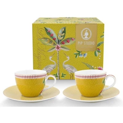 Afbeelding van Espressokop Pip Studio La Majorelle Yellow 120 ml (Set van 2)