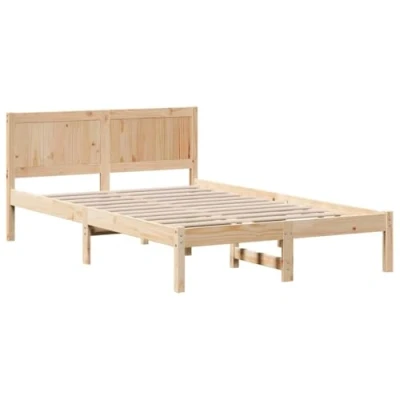 Afbeelding van vidaXL Grenenhouten Bedframe Natuurlijk Grenenhout 135 x 190 cm