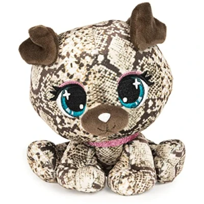 Afbeelding van pluche dier P.LUSHES PETS BELLA BOA 20 cm hond mopshond print slangenprint geïnspireerd op mode maat om te verzamelen Podium collectie 6064064 speelgoed voor