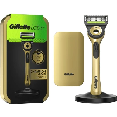 Afbeelding van GilletteLabs Premium Gold Scheersysteem Met Reisetui En 1 Navulmesje