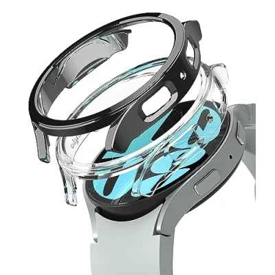 Afbeelding van Ringke Slim Hoesje (2 Pack) Geschikt voor Samsung Galaxy Watch 6 44MM Bumper Case Lichtgewicht Transparant Grijs