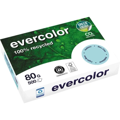 Afbeelding van Clairefontaine Evercolor, gekleurd gerecycleerd papier, A4, 80 g, 500 vel, helblauw papier