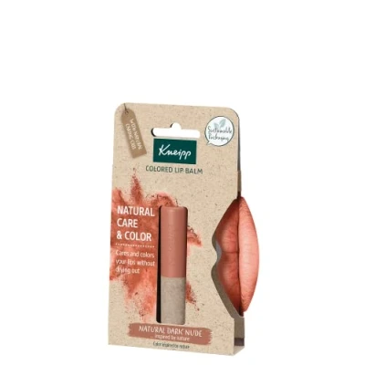 Afbeelding van Kneipp, lippenbalsem met kleur, beschermende en herstellende langdurig effect, natuurlijke ingrediënten, lippenstift in donkere nude kleur