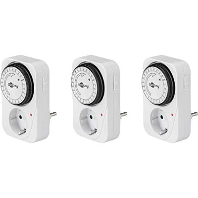 Afbeelding van Goobay tijdschakelklok set van 3 stuks mechanisch (96 schakelingen per 24u) voor binnen / wit