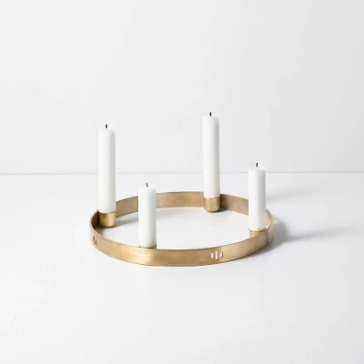 Afbeelding van Ferm Living Kandelaarhouder Rond messing Ø25 cm