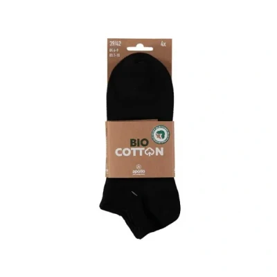 Afbeelding van Bio Cotton Basic Sneaker Sokken Black 4 pack 000 43 46 Zwart