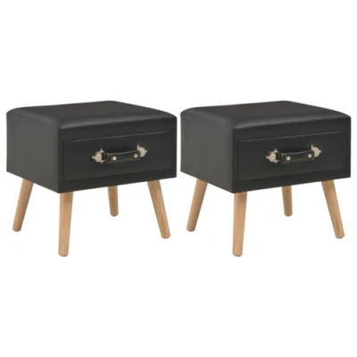 Afbeelding van vidaXL Nachtkastjes 2 st 40x35x40 cm kunstleer zwart