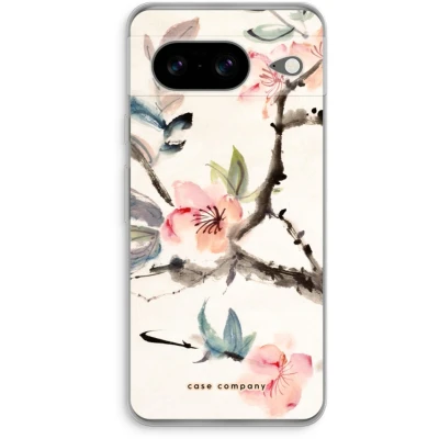 Afbeelding van Case Company® hoesje geschikt voor Google Pixel 8 Japanse bloemen Soft Cover Telefoonhoesje Bescherming aan alle Kanten en Schermrand