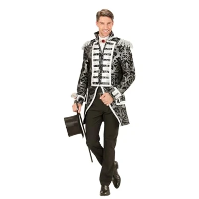 Afbeelding van Widmann Middeleeuwen &amp; Renaissance Kostuum Royale Frackjas Parade Zilver Man Large Halloween Verkleedkleding