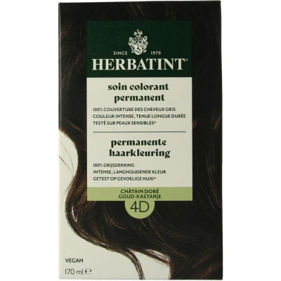 Afbeelding van Herbatint Permanente Haarkleuring Goud Kastanje 4D