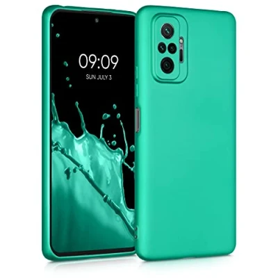 Afbeelding van kwmobile telefoonhoesje geschikt voor Xiaomi Redmi Note 10 Pro Hoesje smartphone Back cover in metallic turquoise