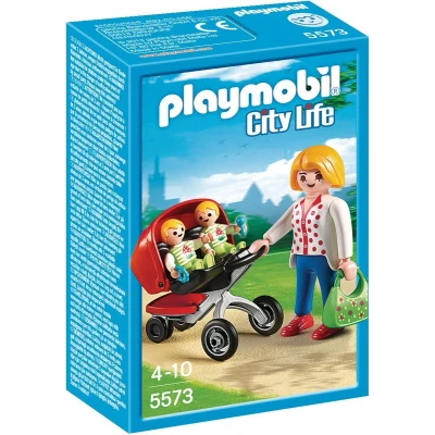 Afbeelding van PLAYMOBIL City Life Tweeling kinderwagen 5573