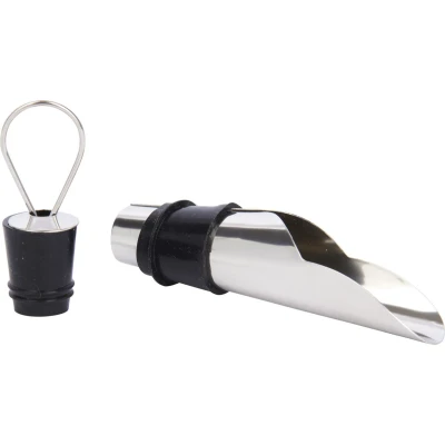 Afbeelding van Barcraft Flesschenker/flesstopper 8 X 2 Cm Rvs Zilver